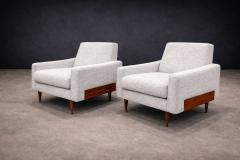 Pair of Brazilian Modern Armchairs in Caviuna Light Gray Sherpa - 4524993