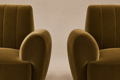 Pair of Brazilian Modern Armchairs in Pau Marfim and Olive Mohair Brazil 1960s - 4744148