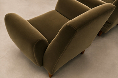 Pair of Brazilian Modern Armchairs in Pau Marfim and Olive Mohair Brazil 1960s - 4744153