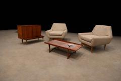 Pair of Brazilian Modern Cavi na Wood Lounge Chairs Brazil 1950s - 4526734