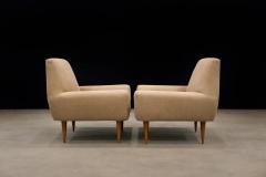 Pair of Brazilian Modern Cavi na Wood Lounge Chairs Brazil 1950s - 4526738