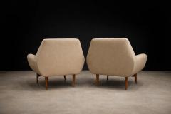 Pair of Brazilian Modern Cavi na Wood Lounge Chairs Brazil 1950s - 4526739