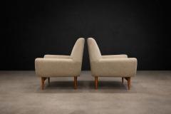 Pair of Brazilian Modern Cavi na Wood Lounge Chairs Brazil 1950s - 4526740