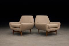 Pair of Brazilian Modern Cavi na Wood Lounge Chairs Brazil 1950s - 4526741