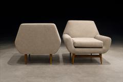 Pair of Brazilian Modern Cavi na Wood Lounge Chairs Brazil 1950s - 4526742