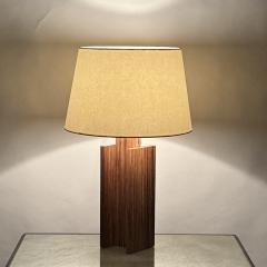 Pair of Brazilian Tigerwood Lamps with Custom Paper Shades - 4022331