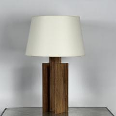 Pair of Brazilian Tigerwood Lamps with Custom Paper Shades - 4022332