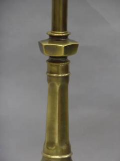 Pair of British Mid Century Modern Neoclassical Brass Baluster Table Lamps - 4105479