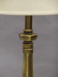 Pair of British Mid Century Modern Neoclassical Brass Baluster Table Lamps - 4105480