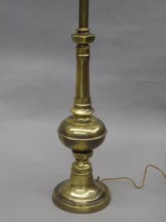 Pair of British Mid Century Modern Neoclassical Brass Baluster Table Lamps - 4105494