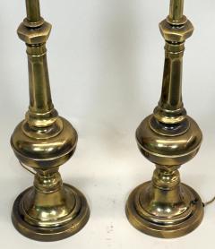 Pair of British Mid Century Modern Neoclassical Brass Baluster Table Lamps - 4523456