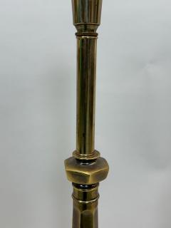Pair of British Mid Century Modern Neoclassical Brass Baluster Table Lamps - 4523499