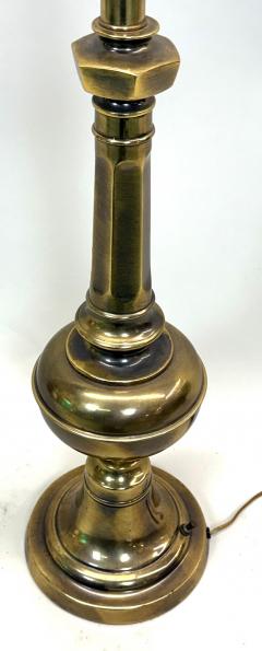 Pair of British Mid Century Modern Neoclassical Brass Baluster Table Lamps - 4523504