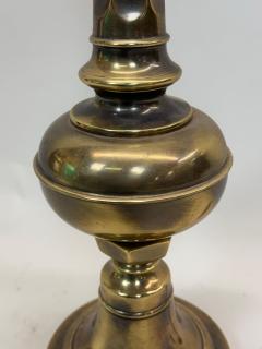 Pair of British Mid Century Modern Neoclassical Brass Baluster Table Lamps - 4523507