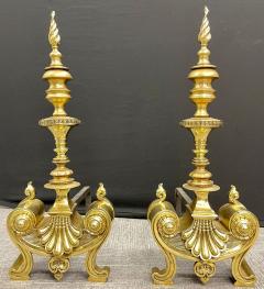 Pair of Bronze Andirons Large and Impressive - 2971751