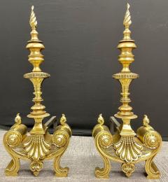 Pair of Bronze Andirons Large and Impressive - 2971753