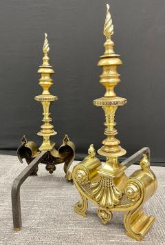 Pair of Bronze Andirons Large and Impressive - 2971754
