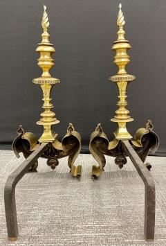 Pair of Bronze Andirons Large and Impressive - 2971755
