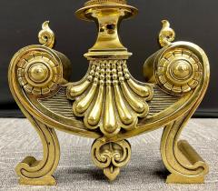 Pair of Bronze Andirons Large and Impressive - 2971758