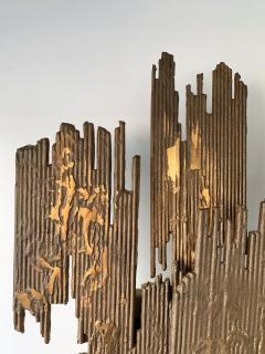 Pair of Bronze Sconces Brutalist Sculpture France 1970s - 977353