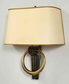 Pair of Bronze Sconces in the French 1940s Manner - 1094535