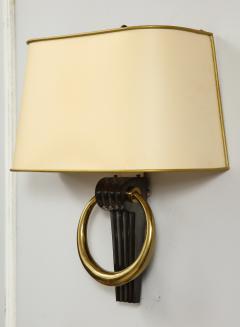 Pair of Bronze Sconces in the French 1940s Manner - 1094537