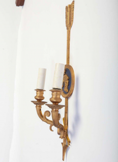 Pair of Bronze Two Light Neoclassical Wall Sconces - 1506503