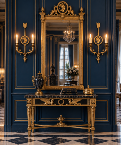 Pair of Bronze Two Light Neoclassical Wall Sconces - 4787518
