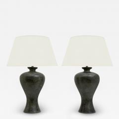 Pair of Bronze Urn Shaped Lamps - 3891156