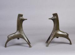 Pair of Bronze Zoomorphic Andirons France 1970s - 2954971