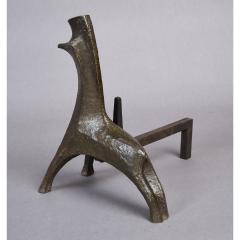 Pair of Bronze Zoomorphic Andirons France 1970s - 2954972