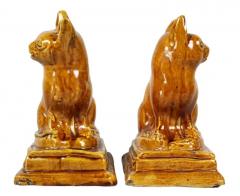 Pair of Brown Stoneware Cats - 4129726