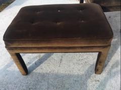 Pair of Brown Velour Parsons Style Tufted Ottomans - 3870757
