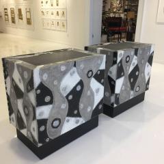 Pair of Brutal Soldered Aluminum Cabinets - 4628185