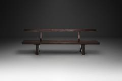 Pair of Brutalist Benches in Solid Oak Belgium Second Half of the 20th Century - 4691890