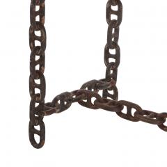 Pair of Brutalist Blue Stone Top Chain Consoles C 1970 - 4739761