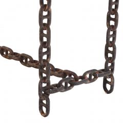 Pair of Brutalist Blue Stone Top Chain Consoles C 1970 - 4739762
