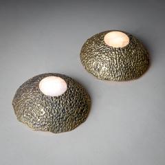 Pair of Brutalist Bronze Wall Lamps by Cierre Lampadari Milan 1960s 70s - 4435948