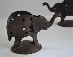 Pair of Brutalist Elephant Form Candlesticks - 3157881