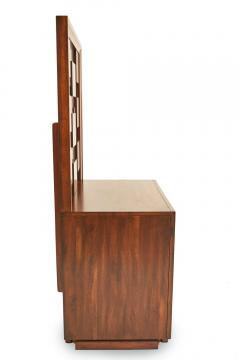 Pair of Brutalist Mahogany Two Drawer Bedside Tables - 4634404