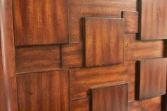 Pair of Brutalist Mahogany Two Drawer Bedside Tables - 4634408