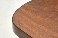 Pair of Brutalist Solid Wood Low Tripod Chairs France 1960s - 4148907