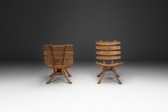 Pair of Brutalist Spade Chairs The Netherlands ca 1960s - 4452510