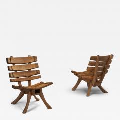 Pair of Brutalist Spade Chairs The Netherlands ca 1960s - 4456820
