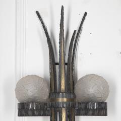 Pair of Brutalist Style French Wall Sconces - 3271279