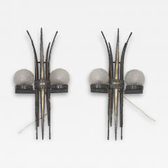 Pair of Brutalist Style French Wall Sconces - 3281513