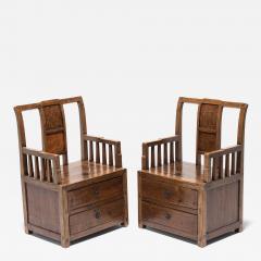 Pair of Burlwood Merchant Armchairs - 4196635