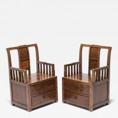 Pair of Burlwood Merchant Armchairs - 4288214