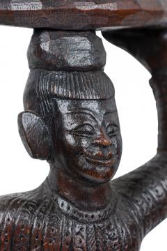 Pair of Burmese Ebonized Wood Dancing Figures - 4201563