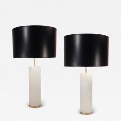 Pair of Calcite and brass Lamps - 3841226